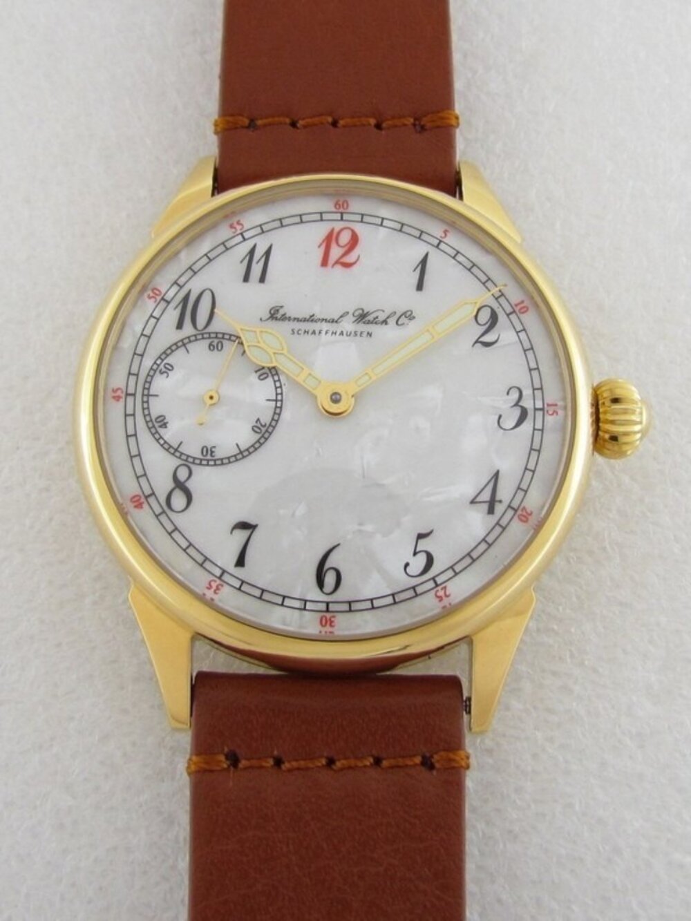 Molnija IWC MARRIAGE Vintage Russian Gold Watch with Pearlescent Dial EXCELLENT